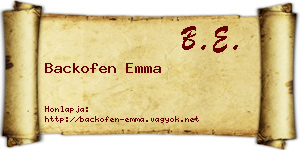 Backofen Emma névjegykártya